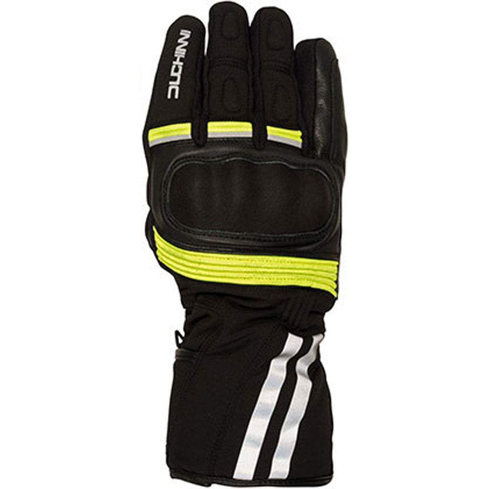 Duchinni Yukon 2.0 Leather / Textile Gloves Black / Neon - ThrottleChimp