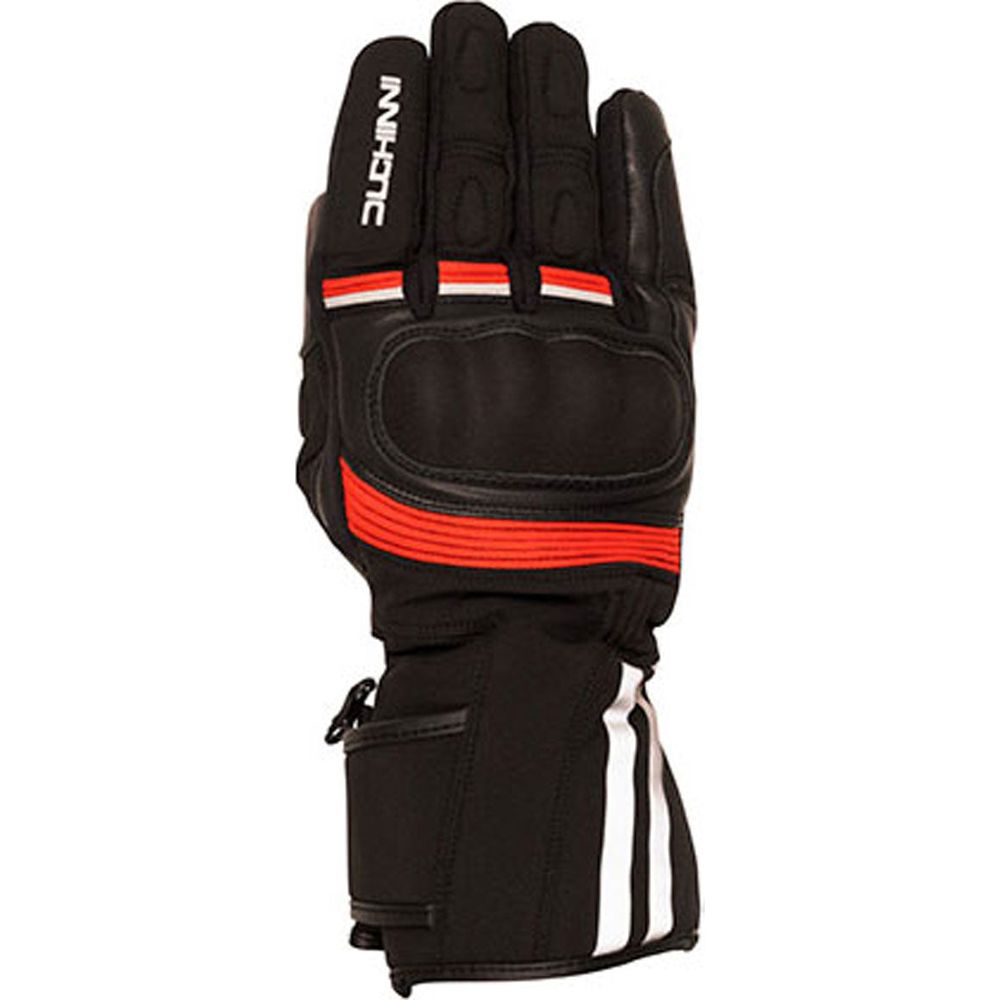 Duchinni Yukon 2.0 Leather / Textile Gloves Black / Red - ThrottleChimp