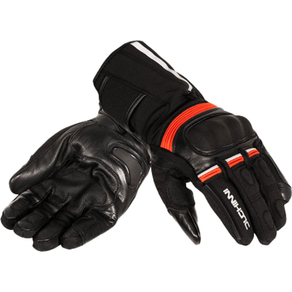 Duchinni Yukon 2.0 Leather / Textile Gloves Black / Red (Image 3) - ThrottleChimp