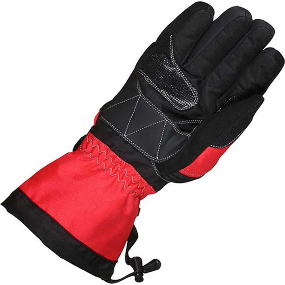 Duchinni Yukon Leather / Textile Gloves Black / Red (Image 2) - ThrottleChimp