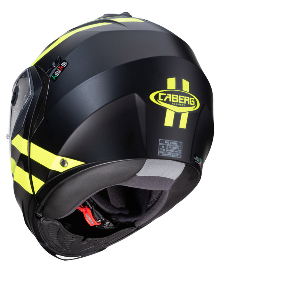 Caberg Duke 2 Super Legend Flip-Up Helmet Matt Black / Yellow (Image 3) - ThrottleChimp