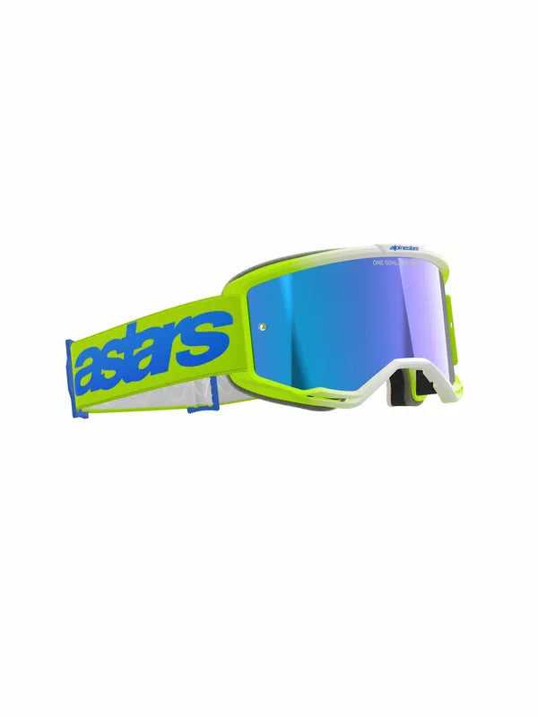 Alpinestars Vision 5 Blaze Goggles Yellow / Blue / Mirror Blue FREE 1 Year Return, FREE UK Shipping | ThrottleChimp