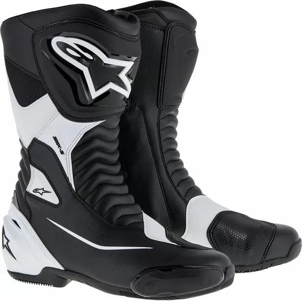 Alpinestars SMX-S Boots Black / White FREE 1 Year Return, FREE UK Shipping | ThrottleChimp