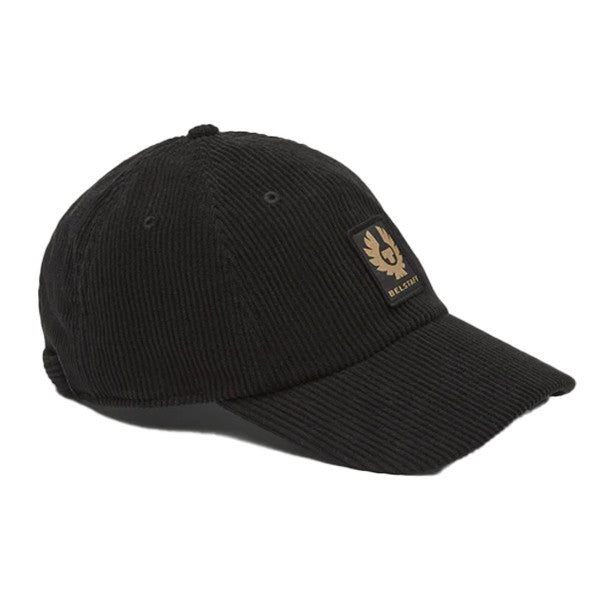 Belstaff Phoenix Patch Corduroy Cap Black FREE 1 YEAR Returns, FREE UK Delivery | ThrottleChimp