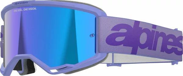 Alpinestars Vision 5 Wordmark Goggles Purple / Mirror Blue FREE 1 Year Return, FREE UK Shipping | ThrottleChimp