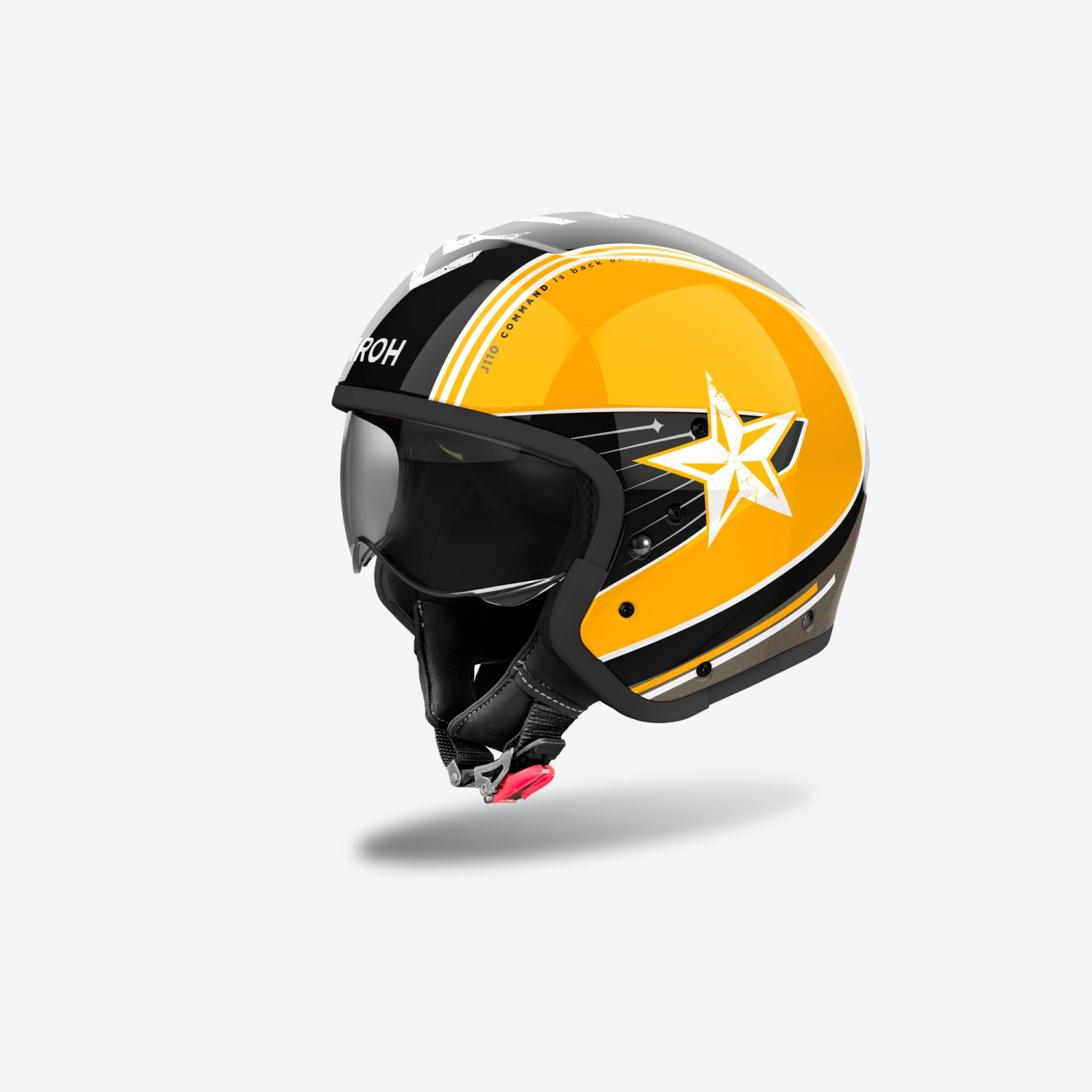 Airoh J-110 Convertible Helmet Command Gloss Yellow FREE 1 YEAR Returns, FREE UK Delivery | ThrottleChimp