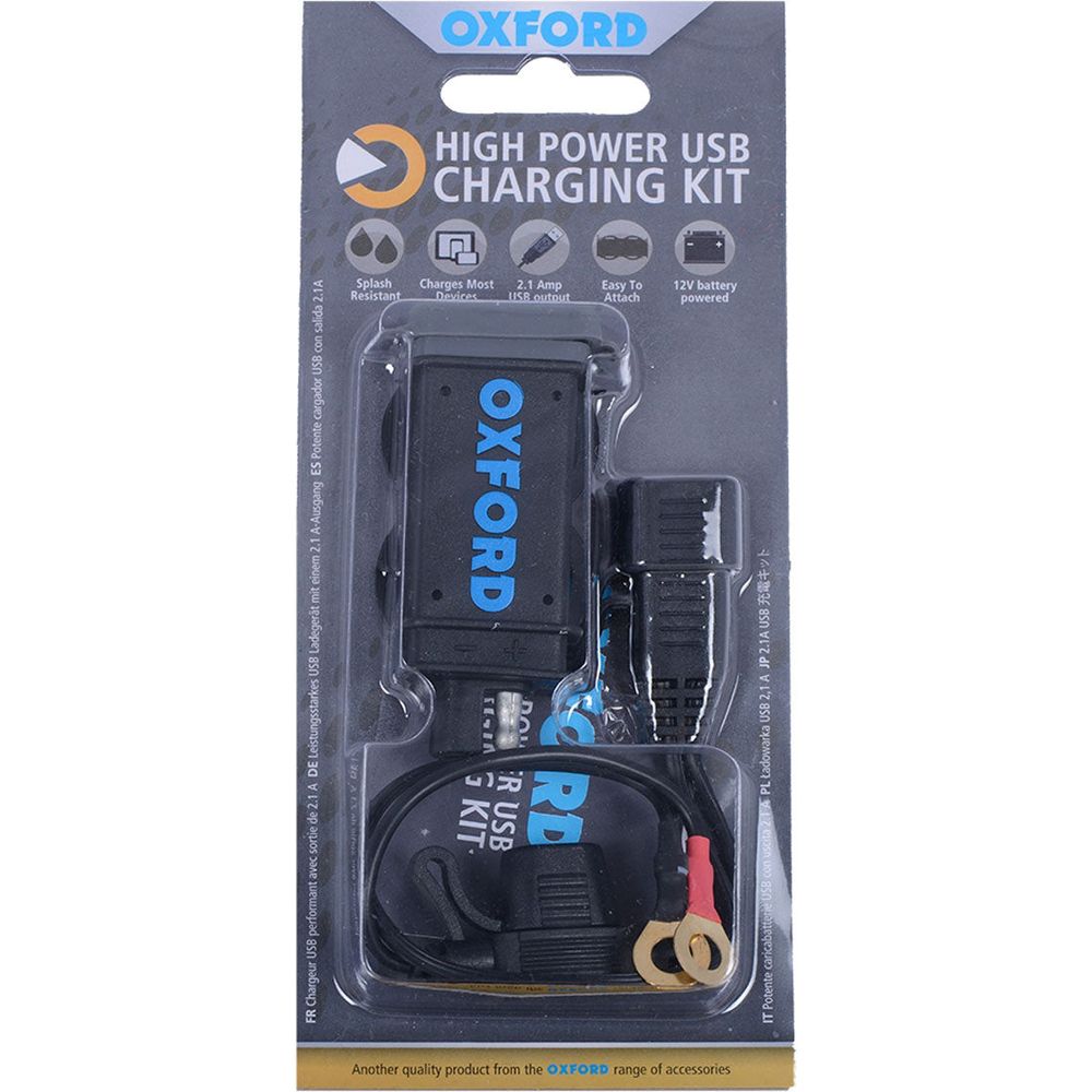 Oxford USB 2.1Amp Fused Power Charging Kit (Image 2) - ThrottleChimp