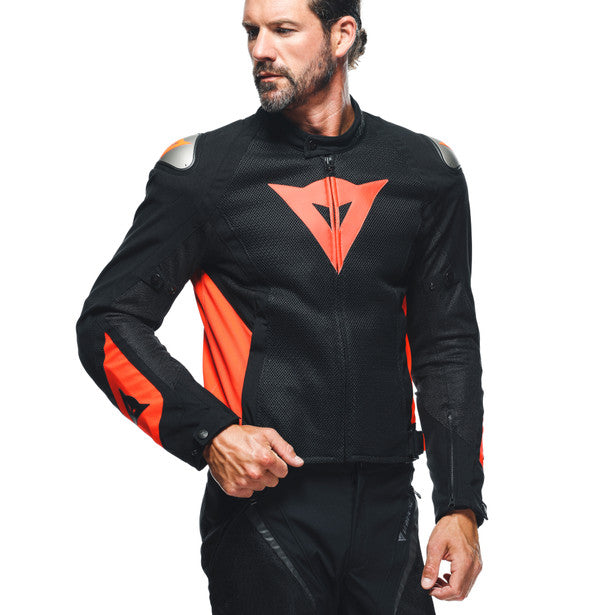 Dainese Energyca Air Textile Jacket Black / Fluo Red (Image 6) - ThrottleChimp