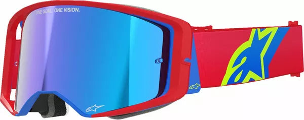 Alpinestars Supertech Corp Goggles Red / Blue / Mirror Blue FREE 1 Year Return, FREE UK Shipping | ThrottleChimp