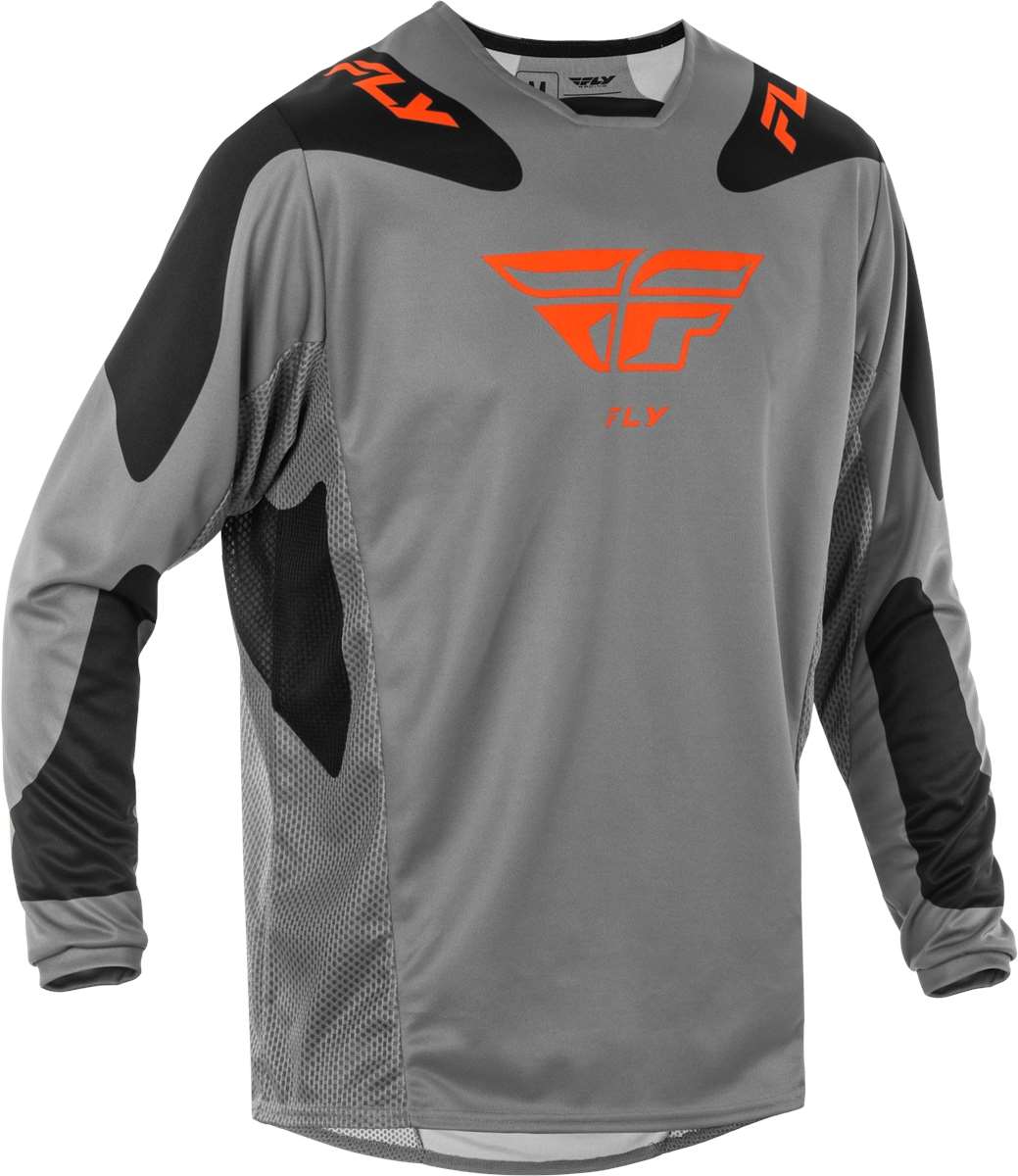 Fly Racing Kinetic Sym Jersey Grey / Orange / Black FREE 1 YEAR Returns, FREE UK Delivery | ThrottleChimp