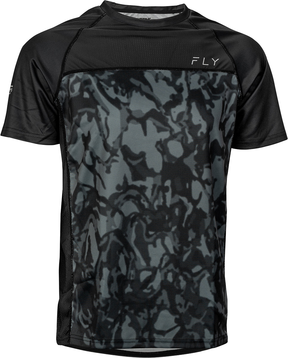 Fly Racing Super-D MTB Jersey Black / Evergreen / Camo FREE 1 YEAR Returns, FREE UK Delivery | ThrottleChimp