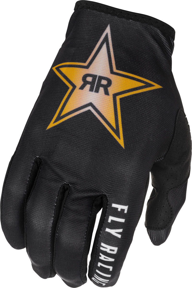 Fly Racing Lite MX Gloves Rockstar Black / Gold FREE 1 YEAR Returns, FREE UK Delivery | ThrottleChimp