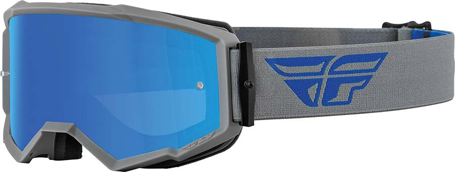 Fly Racing Zone MX Goggles Grey / Blue / Smoke Lens FREE 1 YEAR Returns, FREE UK Delivery | ThrottleChimp