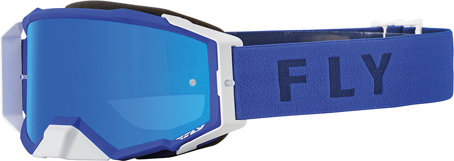 Fly Racing Zone Pro MX Goggles Grey / Blue / Mirror Lens FREE 1 YEAR Returns, FREE UK Delivery | ThrottleChimp