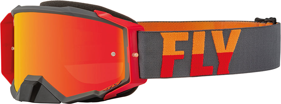 Fly Racing Zone Pro MX Goggles Grey / Red / Mirror Lens FREE 1 YEAR Returns, FREE UK Delivery | ThrottleChimp