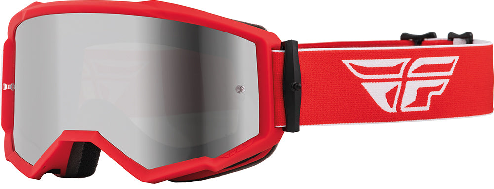 Fly Racing Zone MX Goggles White / Red / Mirror Lens FREE 1 YEAR Returns, FREE UK Delivery | ThrottleChimp