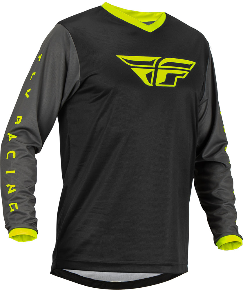 Fly Racing F-16 MX Jersey Black / Grey / Hi-Vis  FREE 1 YEAR Returns, FREE UK Delivery | ThrottleChimp