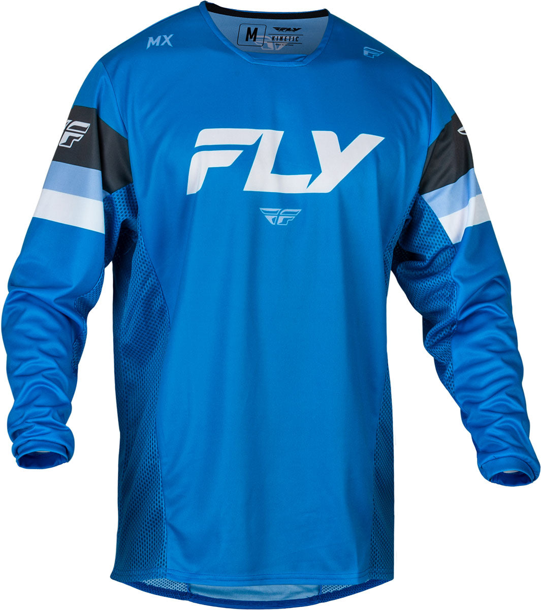 Fly Racing Kinetic Prix MX Jersey Bright Blue / Charcoal / White FREE 1 YEAR Returns, FREE UK Delivery | ThrottleChimp