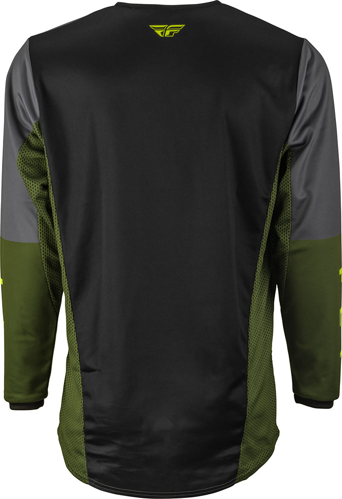 Fly Racing Kinetic Jet MX Jersey Black / Olive / Hi-Vis FREE 1 YEAR Returns, FREE UK Delivery | ThrottleChimp