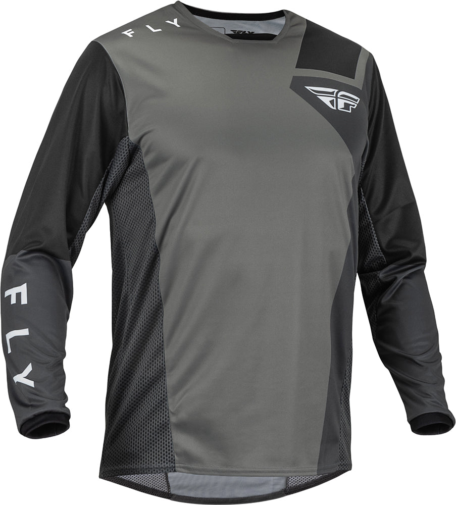 Fly Racing Kinetic Jet MX Jersey Grey / Dark Grey / Black FREE 1 YEAR Returns, FREE UK Delivery | ThrottleChimp