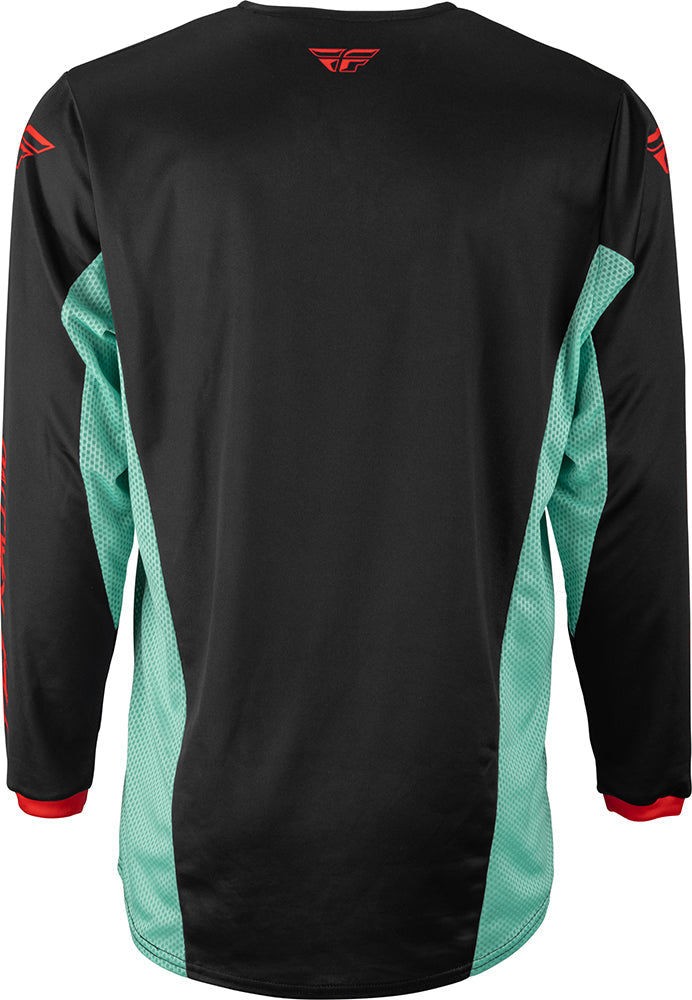 Fly Racing Kinetic S.E. Rave MX Jersey Black / Mint / Red FREE 1 YEAR Returns, FREE UK Delivery | ThrottleChimp