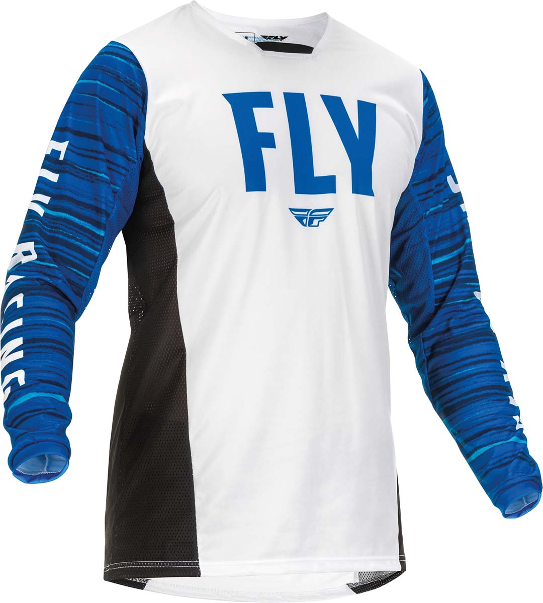 Fly Racing Kinetic Wave MX Jersey White / Blue FREE 1 YEAR Returns, FREE UK Delivery | ThrottleChimp