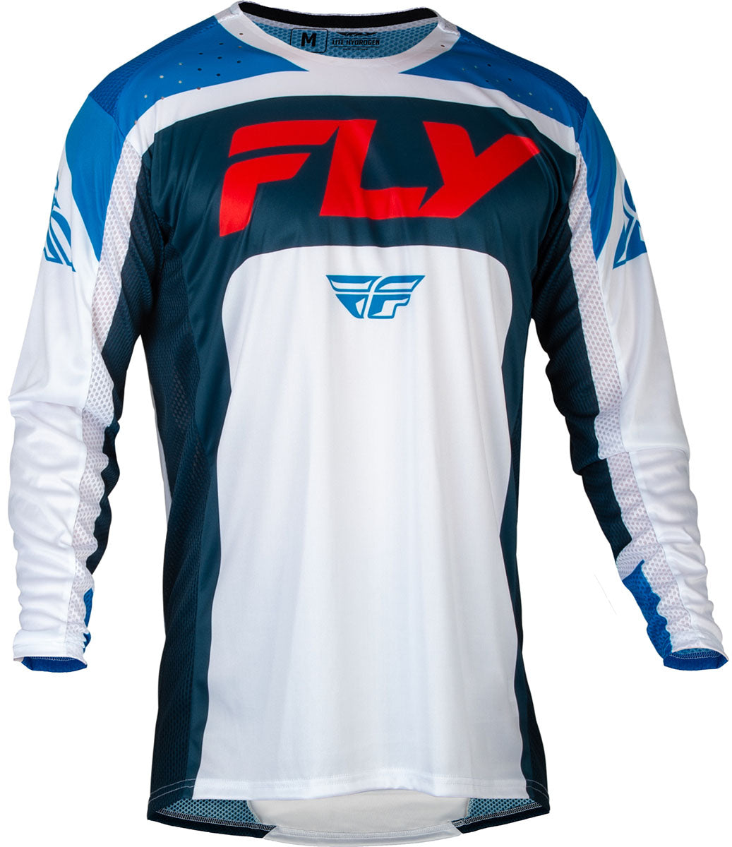 Fly Racing Lite MX Jersey Red / White / Navy FREE 1 YEAR Returns, FREE UK Delivery | ThrottleChimp