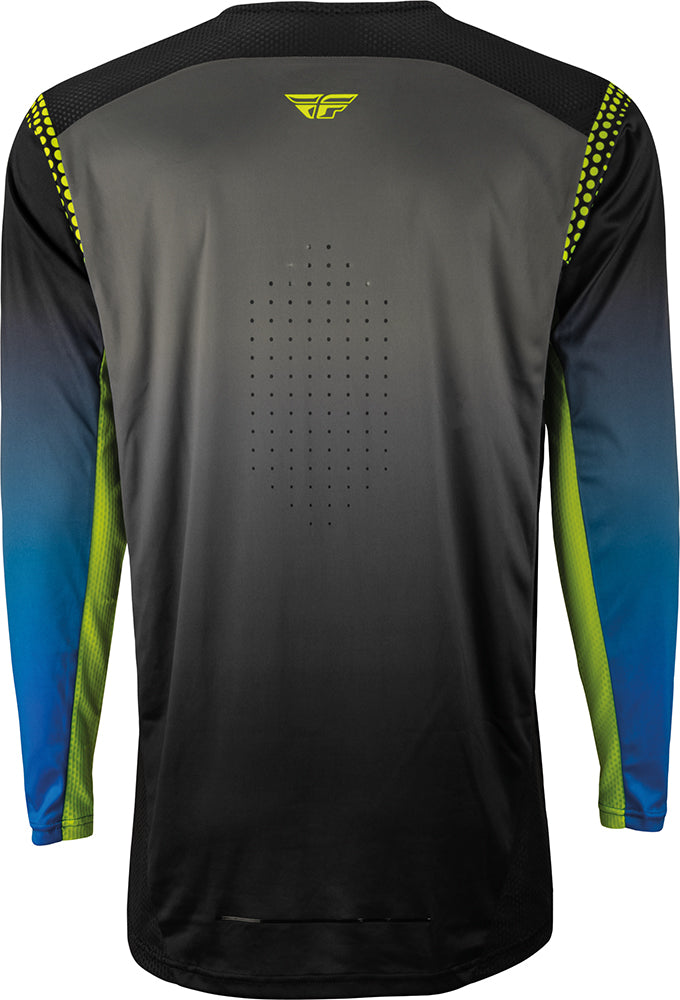 Fly Racing Lite MX Jersey Grey / Blue / Hi-Vis FREE 1 YEAR Returns, FREE UK Delivery | ThrottleChimp