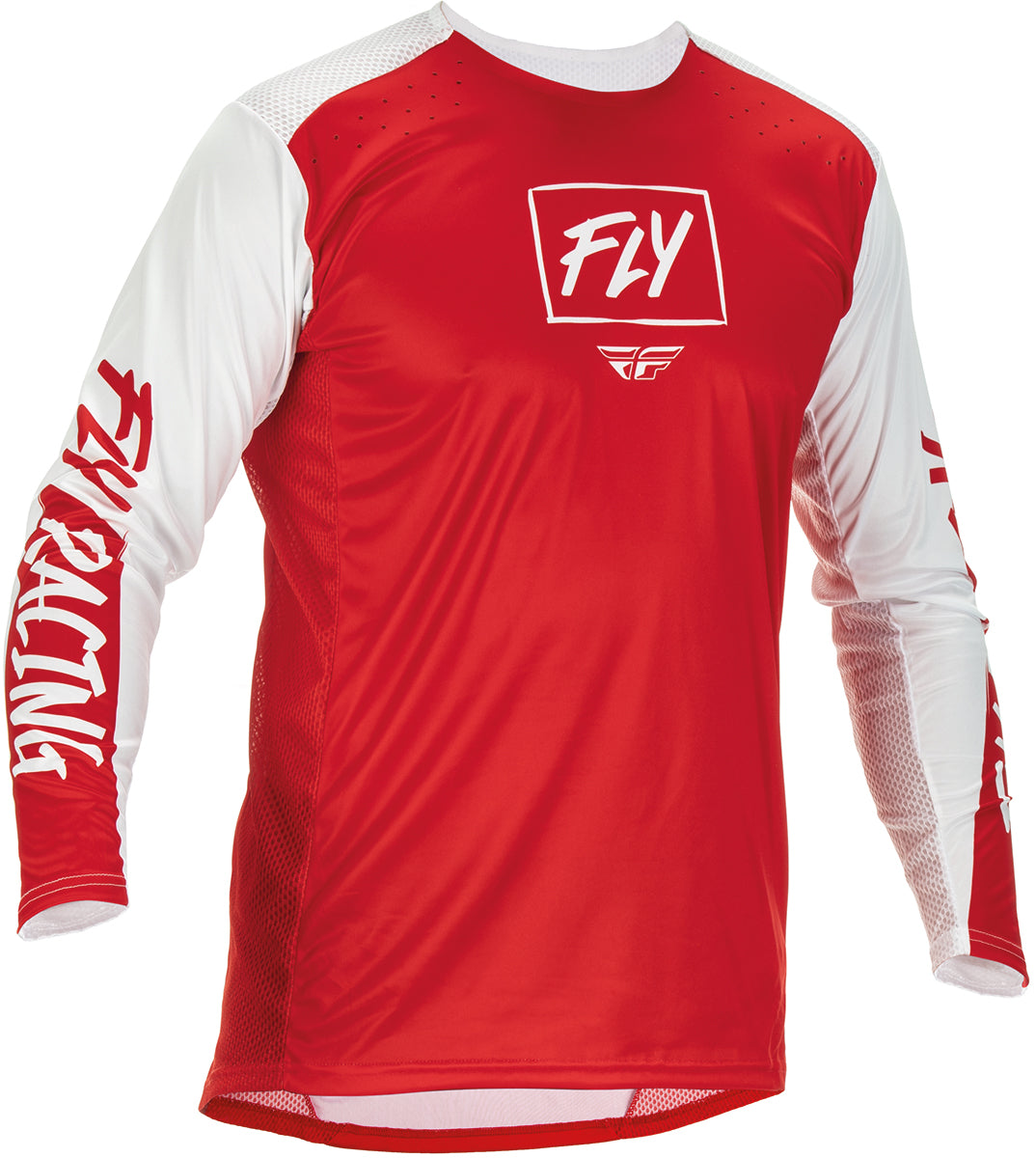 Fly Racing Lite MX Jersey Red / White FREE 1 YEAR Returns, FREE UK Delivery | ThrottleChimp