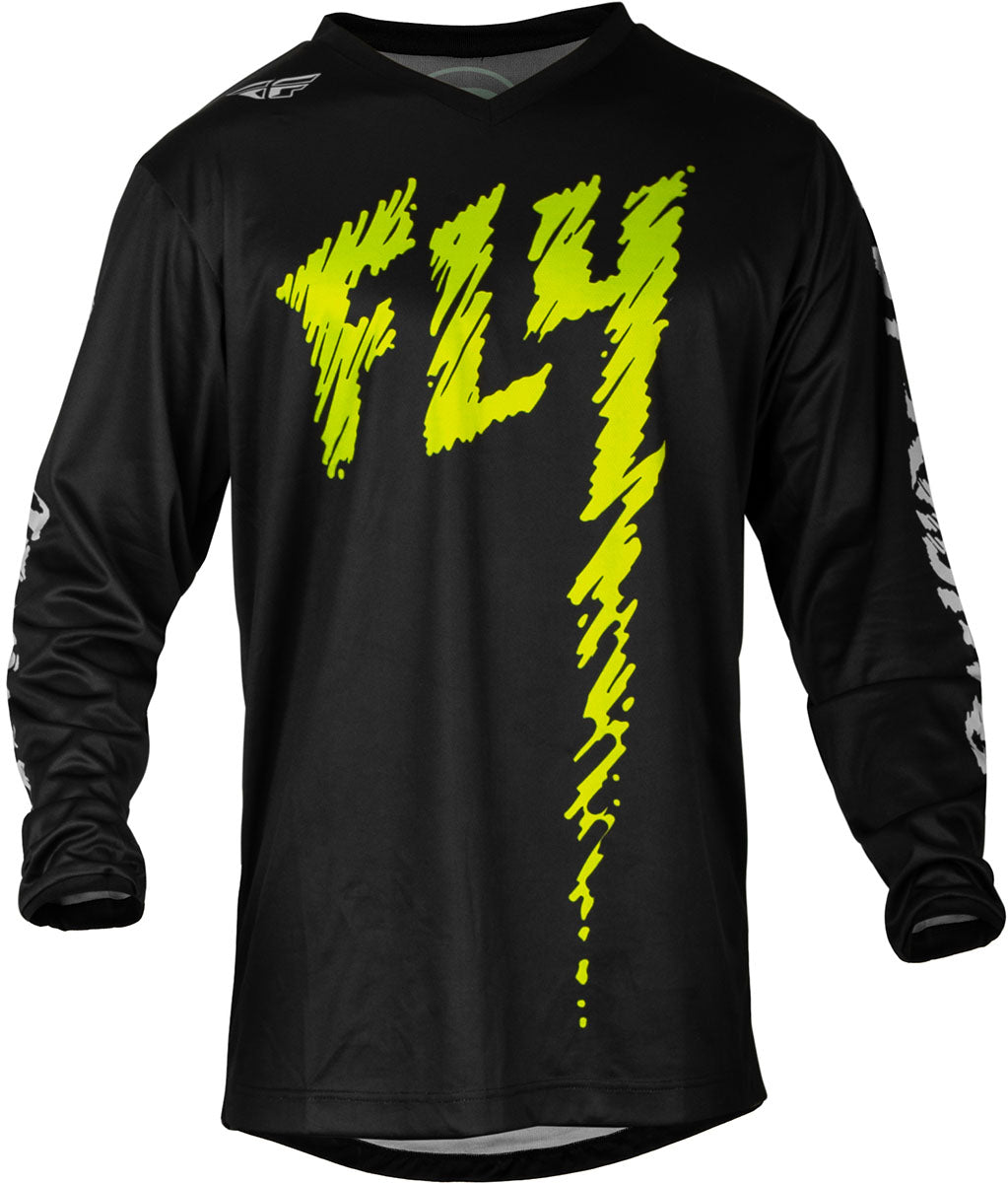 Fly Racing F-16 Youth MX Jersey Black / Neon Green FREE 1 YEAR Returns, FREE UK Delivery | ThrottleChimp