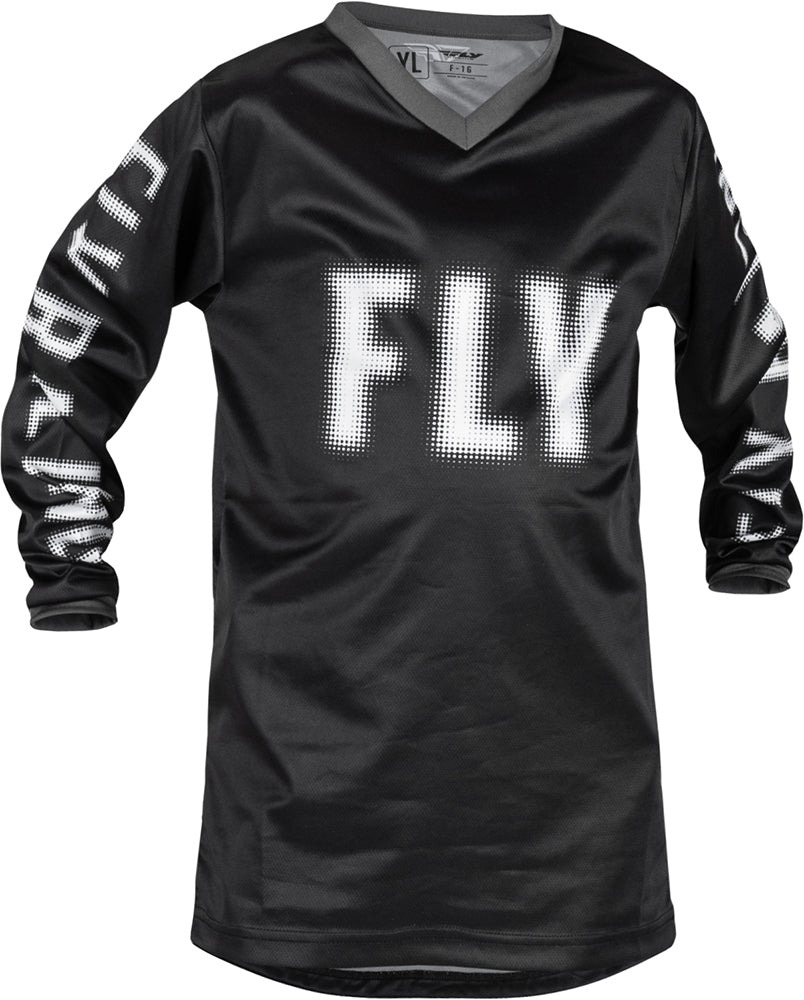 Fly Racing F-16 Youth MX Jersey Black / White FREE 1 YEAR Returns, FREE UK Delivery | ThrottleChimp