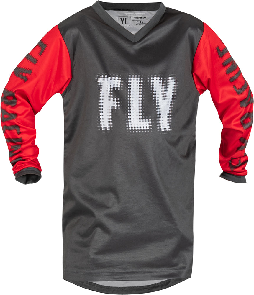 Fly Racing F-16 Youth MX Jersey Grey / Red FREE 1 YEAR Returns, FREE UK Delivery | ThrottleChimp