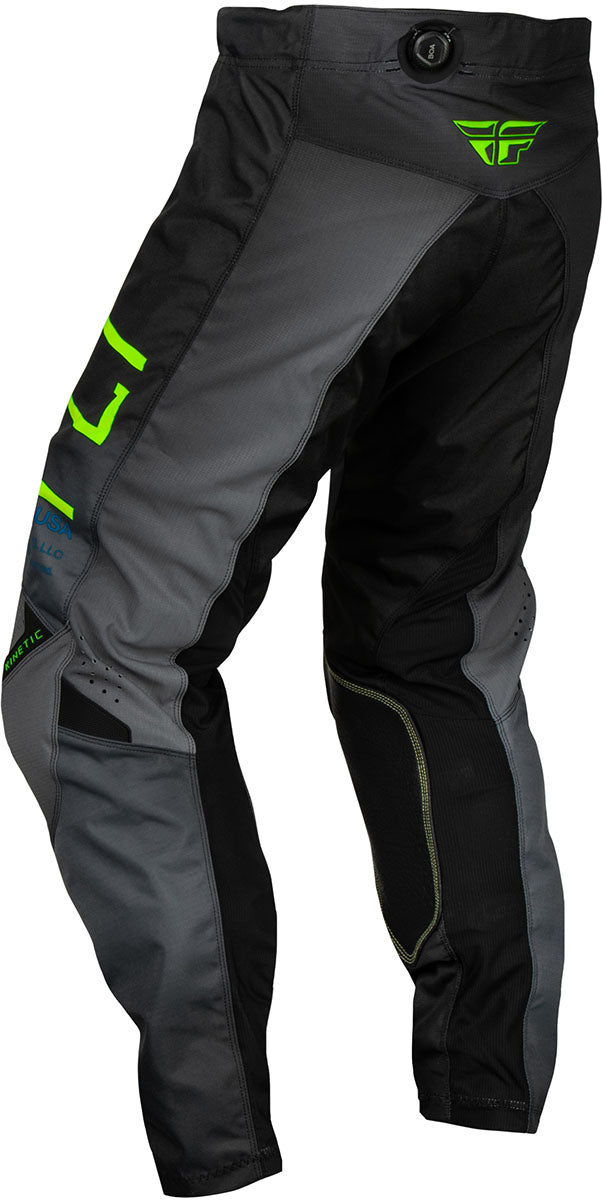 Fly Racing Kinetic Boa Prodigy Youth MX Trouser Charcoal / Green FREE 1 YEAR Returns, FREE UK Delivery | ThrottleChimp