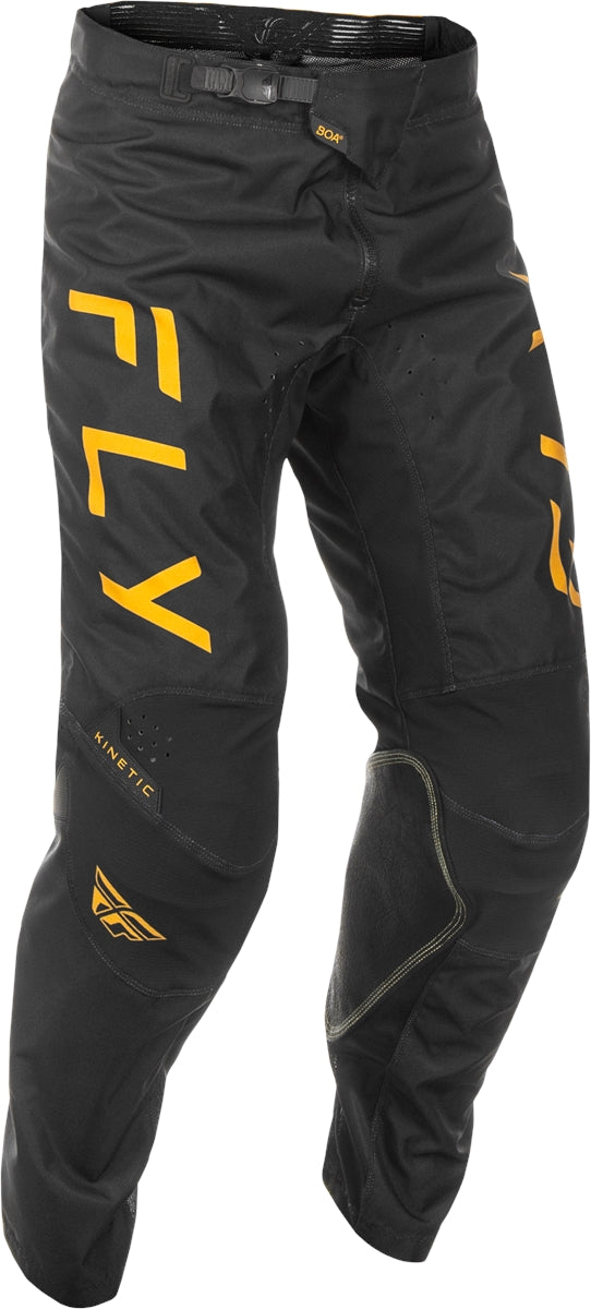 Fly Racing Kinetic Center Trouser Black / Gold FREE 1 YEAR Returns, FREE UK Delivery | ThrottleChimp