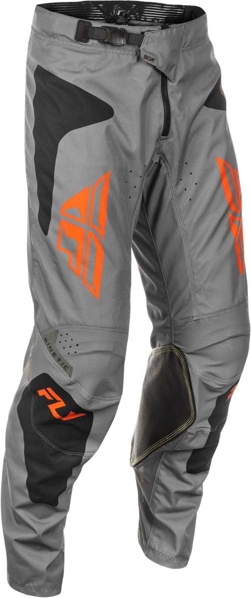 Fly Racing Kinetic Sym Trouser Grey / Orange / Black FREE 1 YEAR Returns, FREE UK Delivery | ThrottleChimp