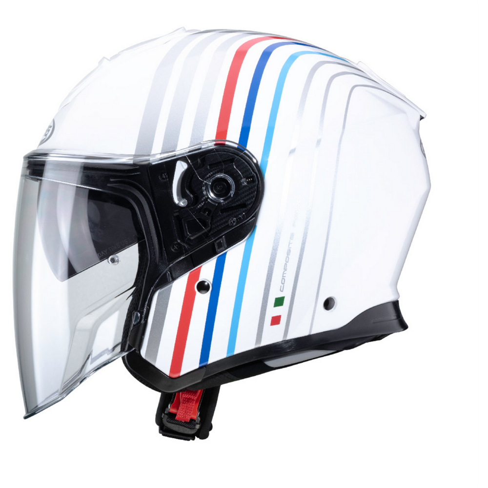 Caberg Flyon Bakari Open Face Helmet White / Silver (Image 3) - ThrottleChimp