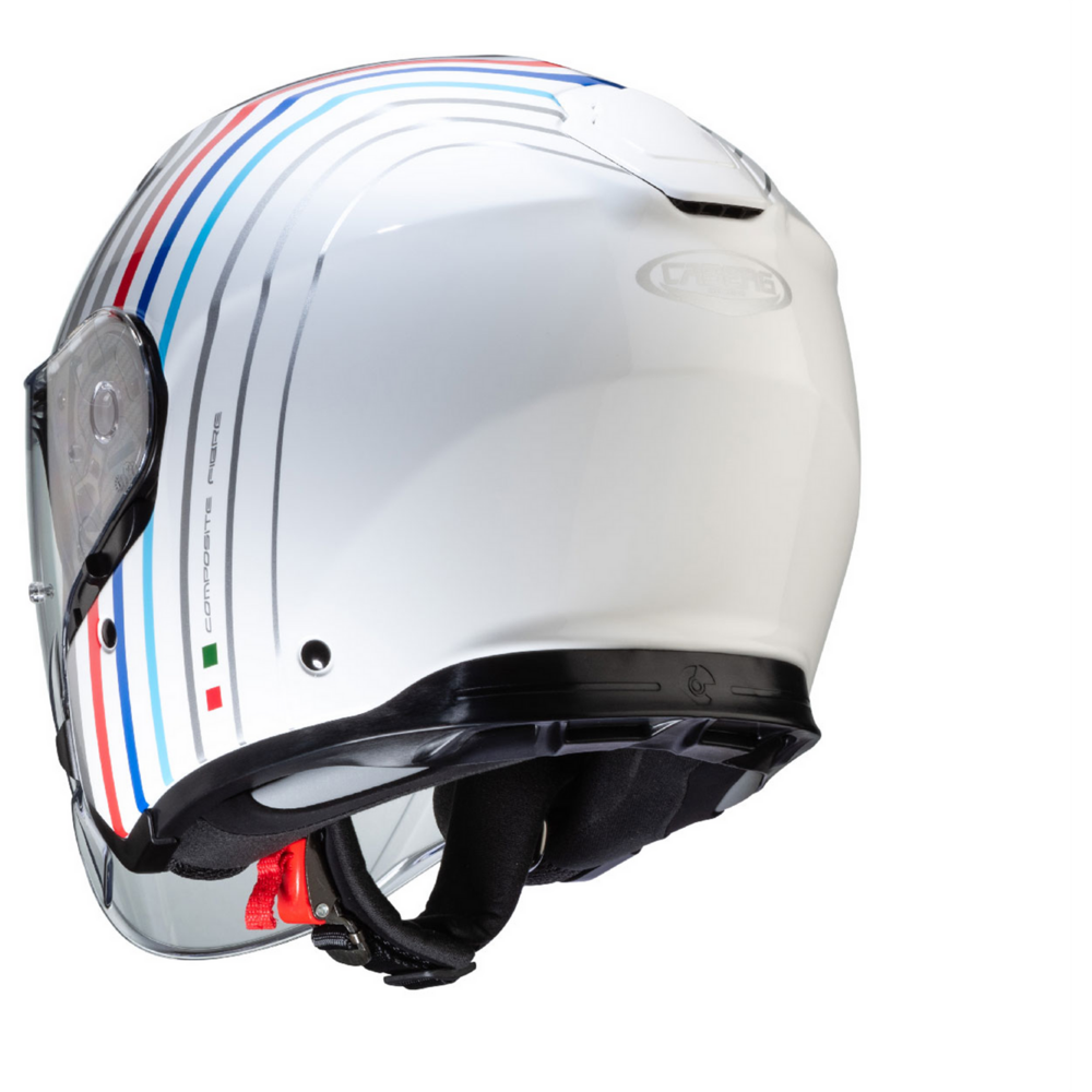 Caberg Flyon Bakari Open Face Helmet White / Silver (Image 4) - ThrottleChimp