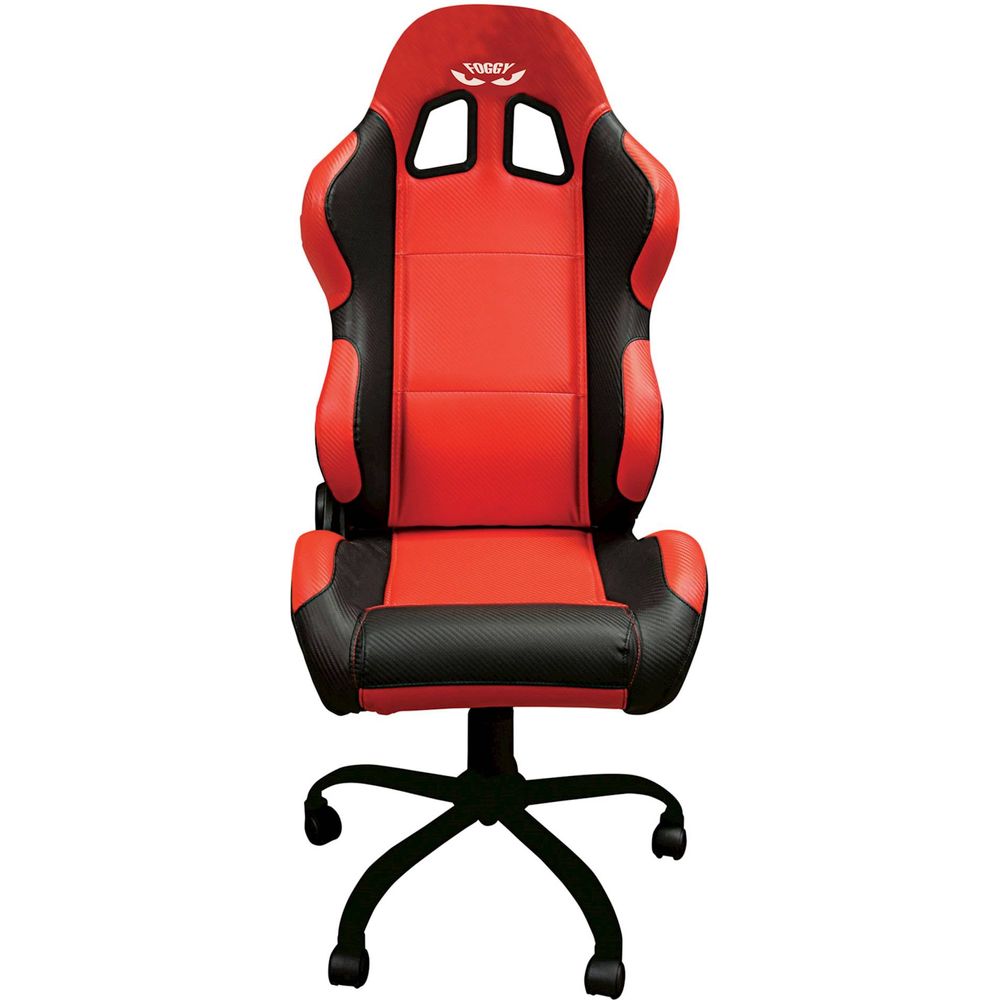 Foggy Team Chair Red With Black Trim - ThrottleChimp