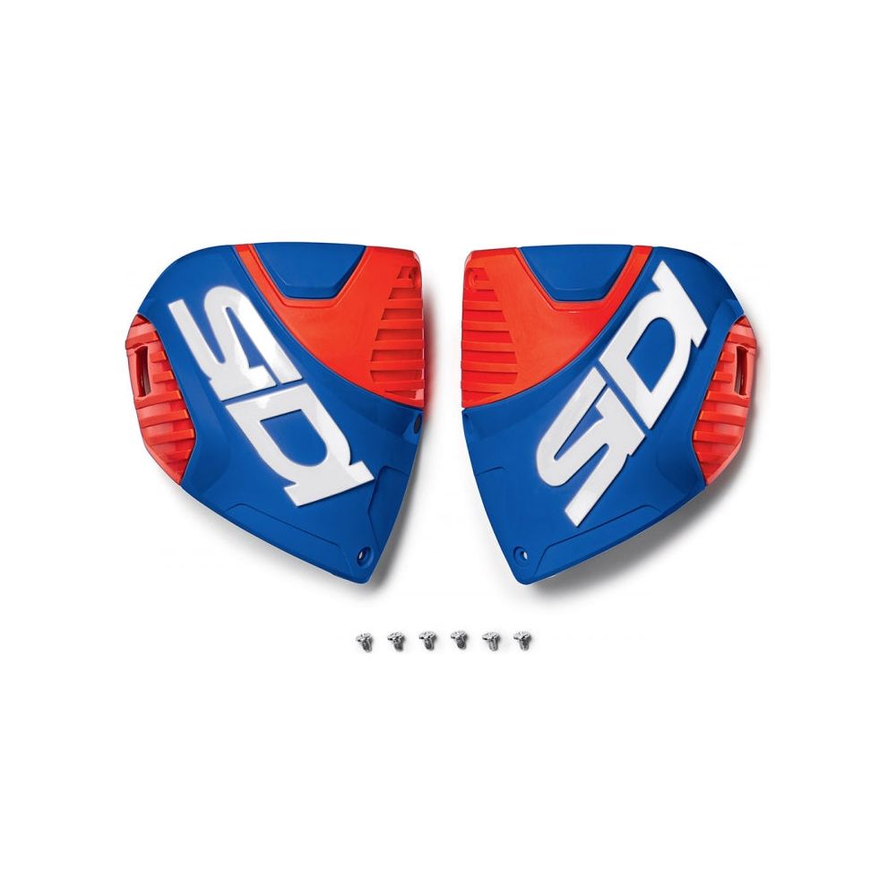 Sidi Crossfire 3 Shin Plate Blue / Fluo Red FREE 1 YEAR Returns, FREE UK Delivery | ThrottleChimp