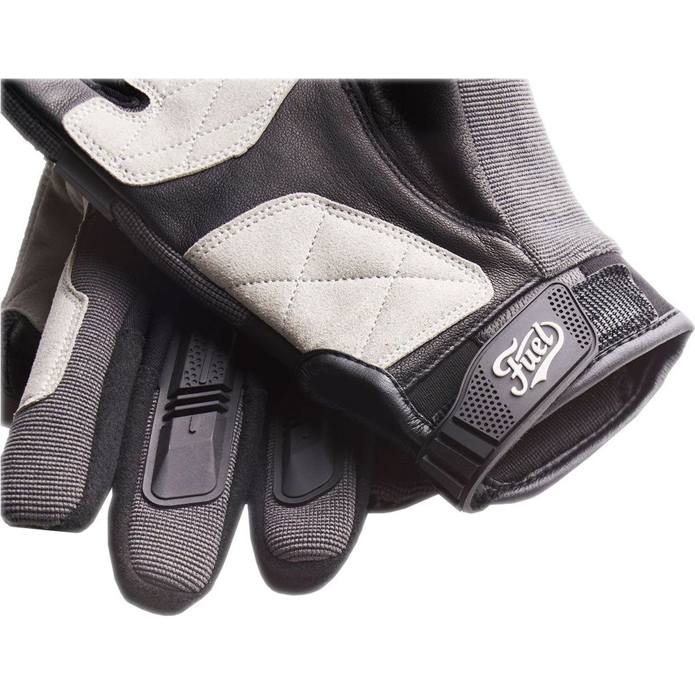 Fuel Astrail Leather / Textile Gloves Dark Grey FREE 1 YEAR Returns, FREE UK Delivery | ThrottleChimp