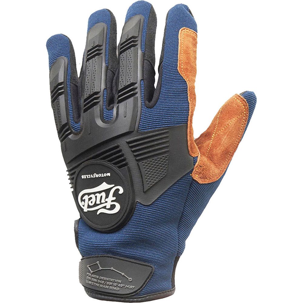 Fuel Astrail Leather / Textile Gloves Navy FREE 1 YEAR Returns, FREE UK Delivery | ThrottleChimp