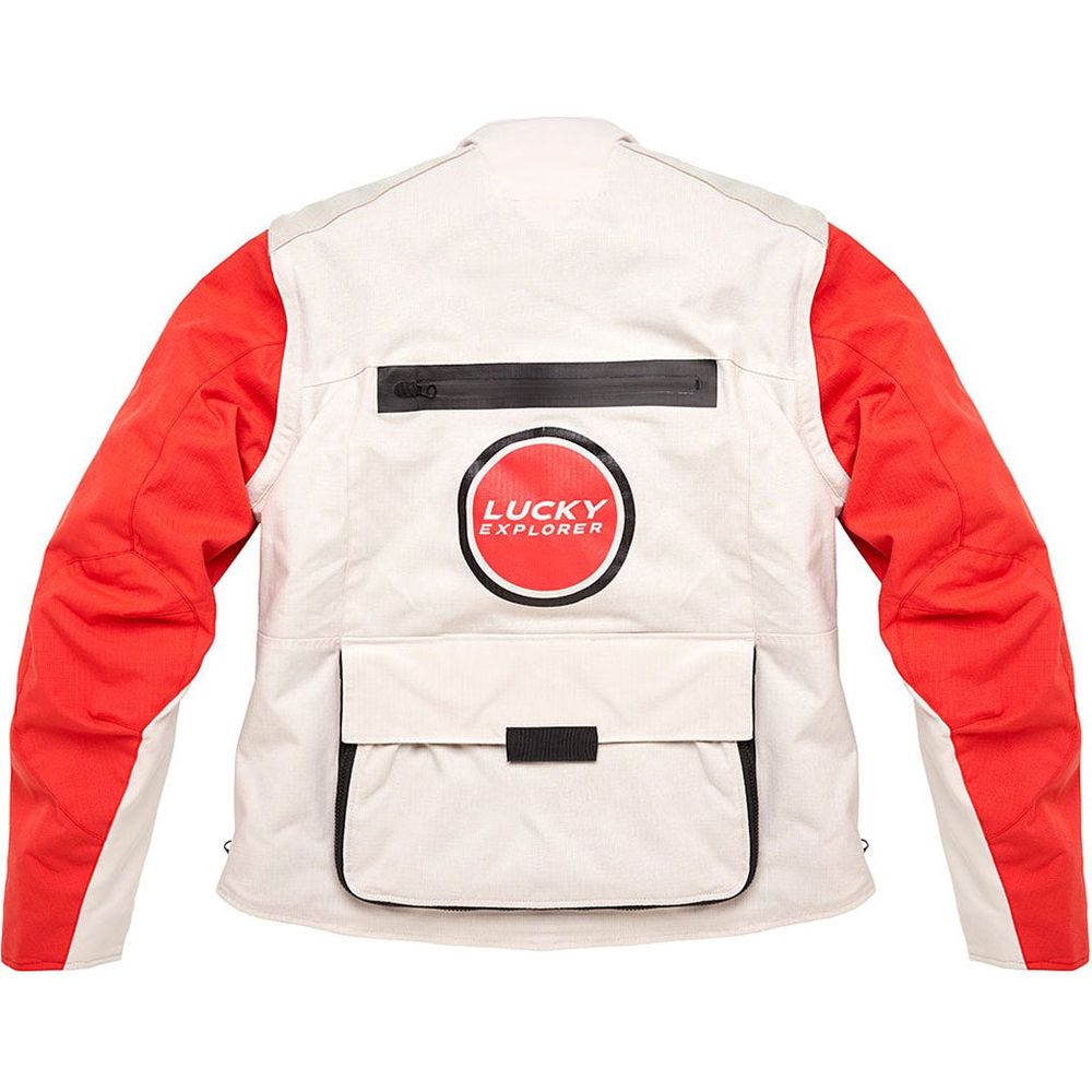 Fuel Astrail Textile Jacket Lucky Explorer White / Red FREE 1 YEAR Returns, FREE UK Delivery | ThrottleChimp