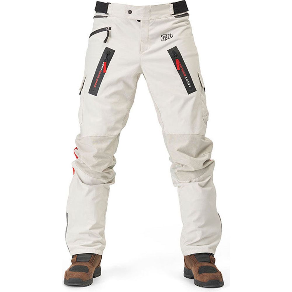 Fuel Astrail Textile Trouser Lucky Explorer White - ThrottleChimp