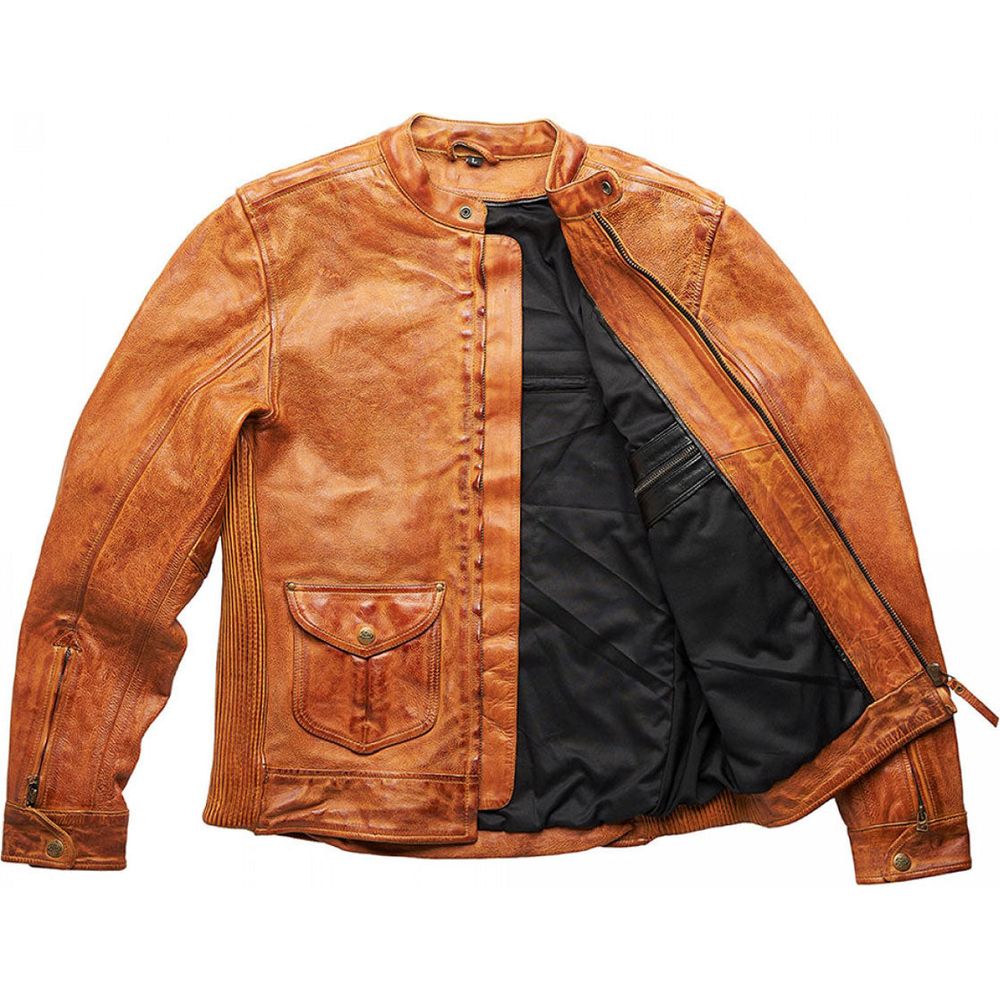 Fuel Bourbon Leather Jacket Tan (Image 3) - ThrottleChimp