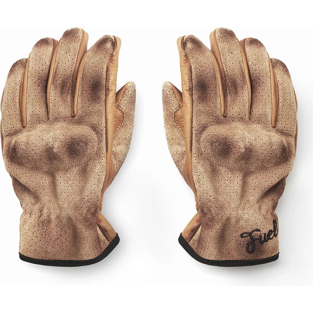 Fuel Flat Leather Gloves Brown - ThrottleChimp