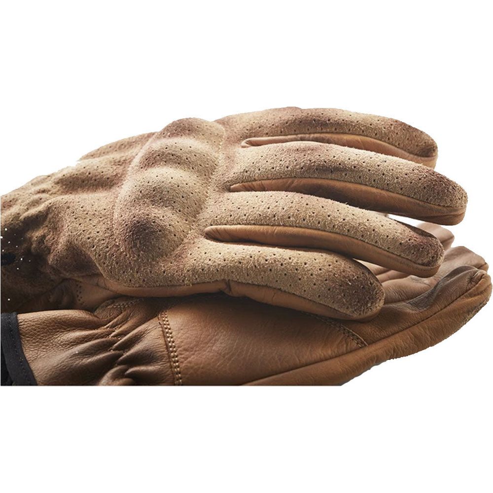 Fuel Flat Leather Gloves Brown (Image 3) - ThrottleChimp