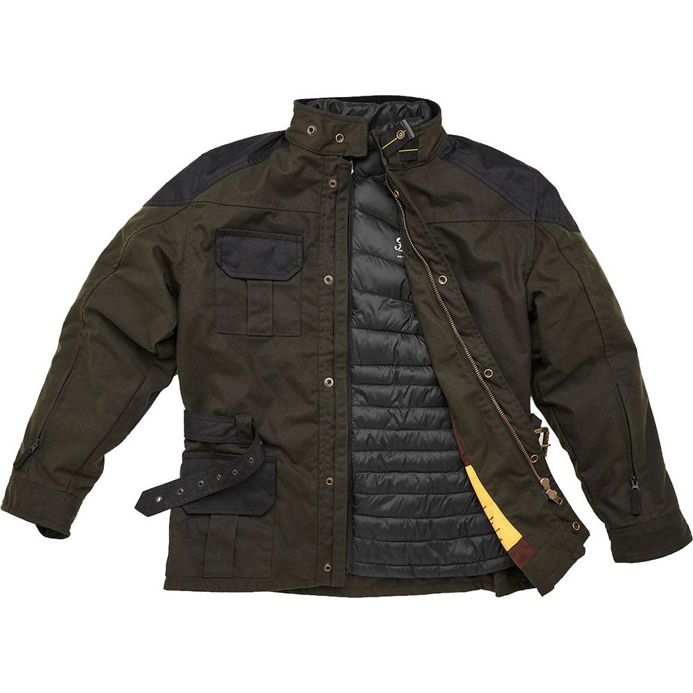 Fuel Bunker Waxed Cotton Jacket Green (Image 3) - ThrottleChimp