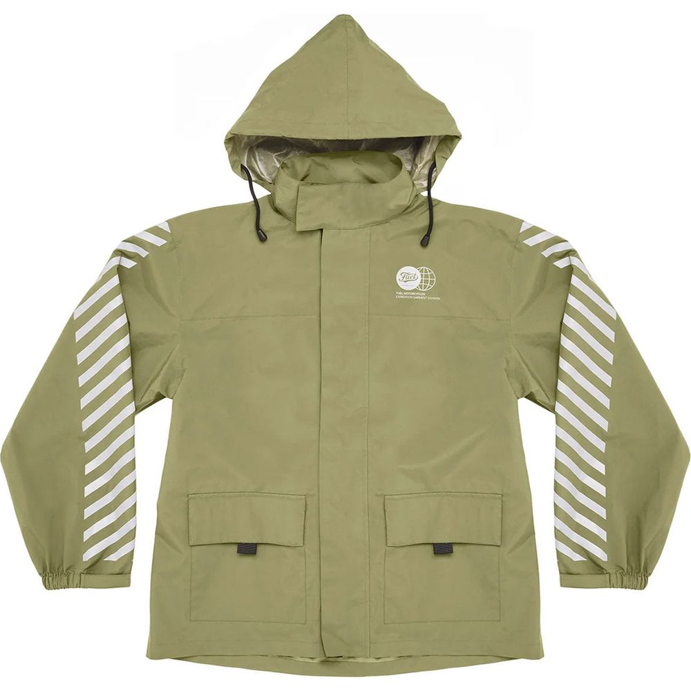 Fuel Rainer Two Piece Over Rain Suit Army Green (Image 3) - ThrottleChimp