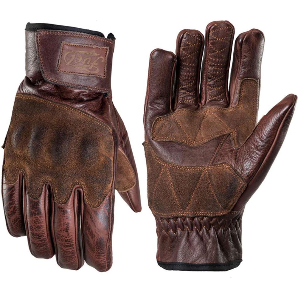 Fuel Rodeo Leather Gloves Brown - ThrottleChimp