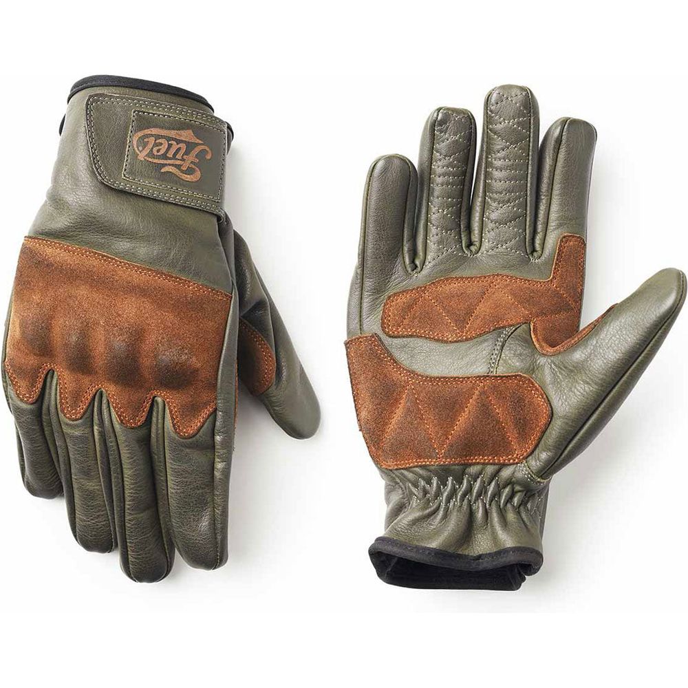 Fuel Rodeo Leather Gloves Olive - ThrottleChimp